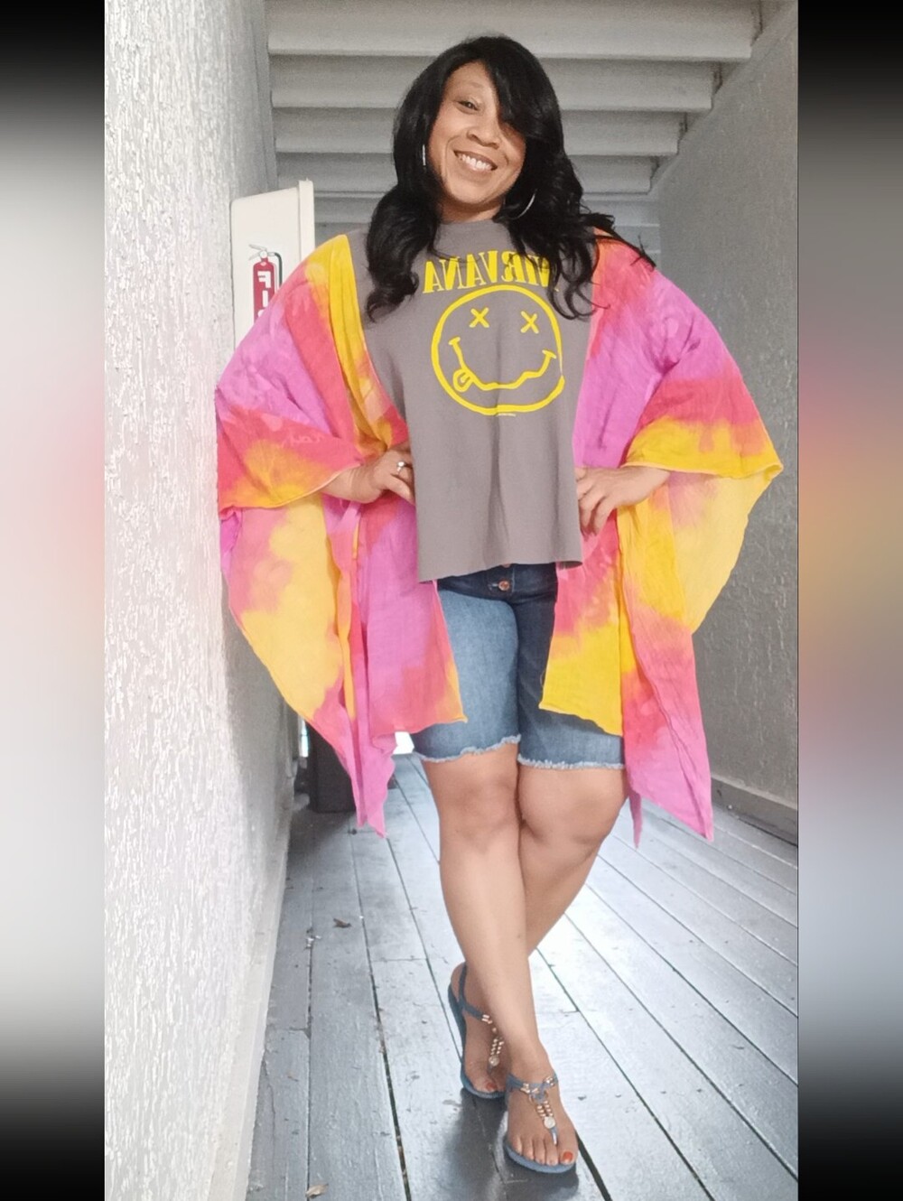 Upcycled Nirvana Tshirt Poncho
